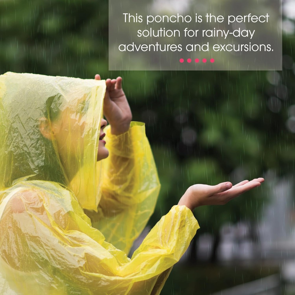 Disposable Yellow Rain Ponchos - Emergency Poncho Rain ulasan dan harga