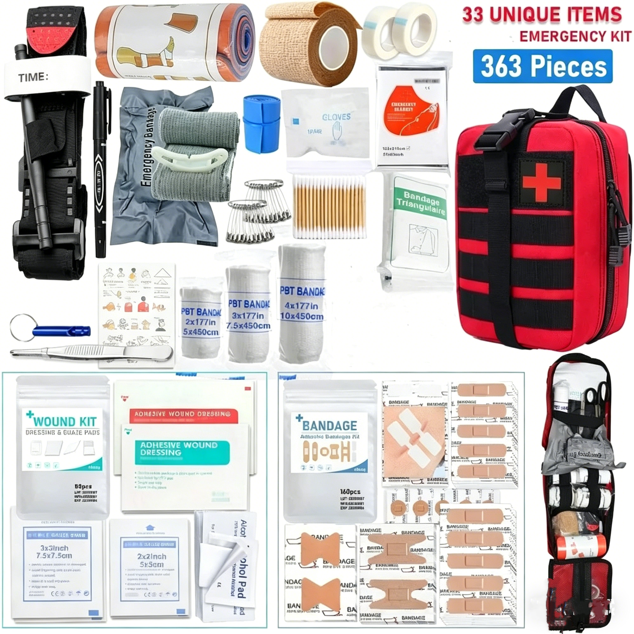 363pcs First Aid Kit Bag All P - Bivy Bag Emergency ulasan dan harga