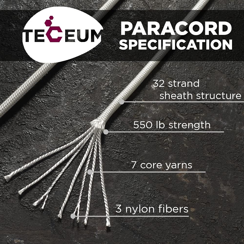 Paracord Type III 550 White 10 - Para Cord 1000Ft ulasan dan harga