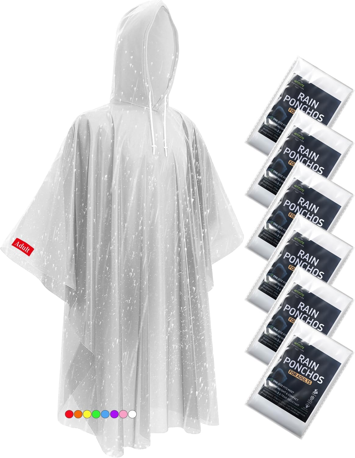 Extra Long Rain Ponchos for Ad - Emergency Poncho Rain ulasan dan harga