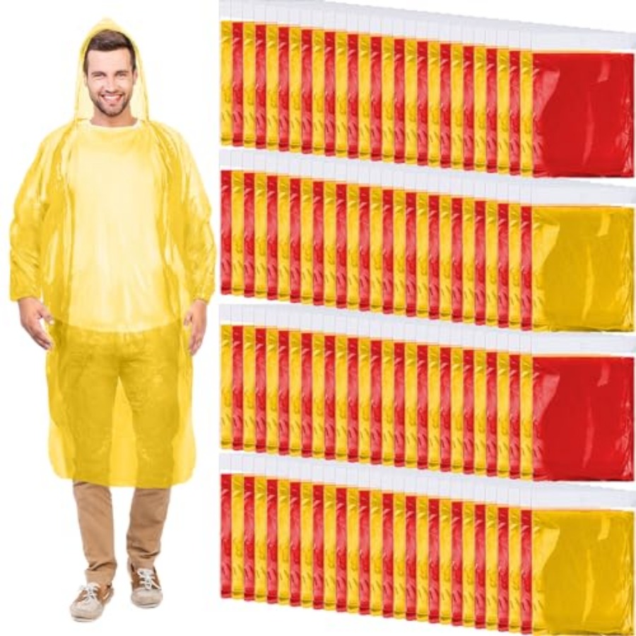 Handepo 100 Pack of Adult Rain - Emergency Poncho Rain ulasan dan harga