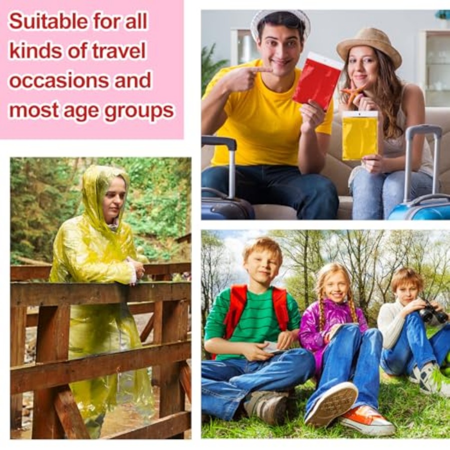 Handepo 100 Pack of Adult Rain - Emergency Poncho Rain ulasan dan harga