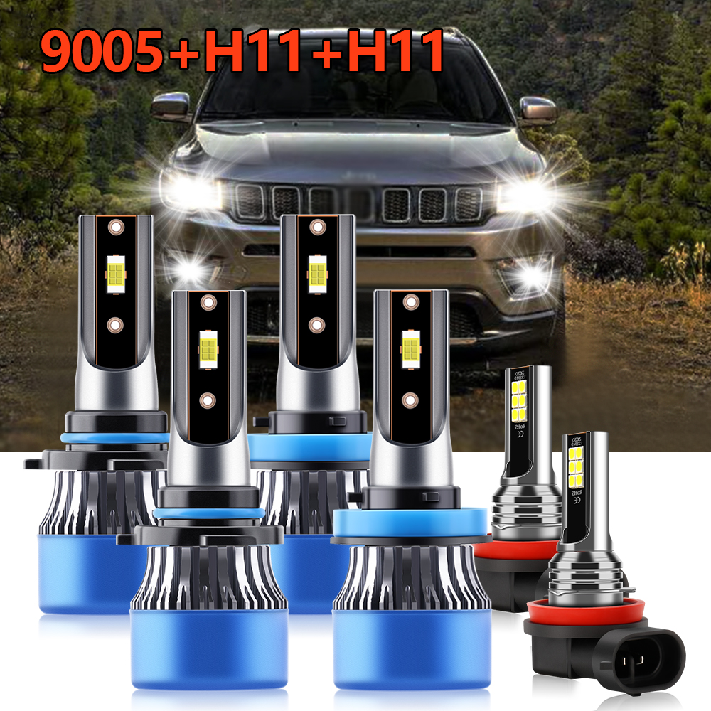 6x Combo LED Headlight 9005 H1 - Compass Lensatic ulasan dan harga