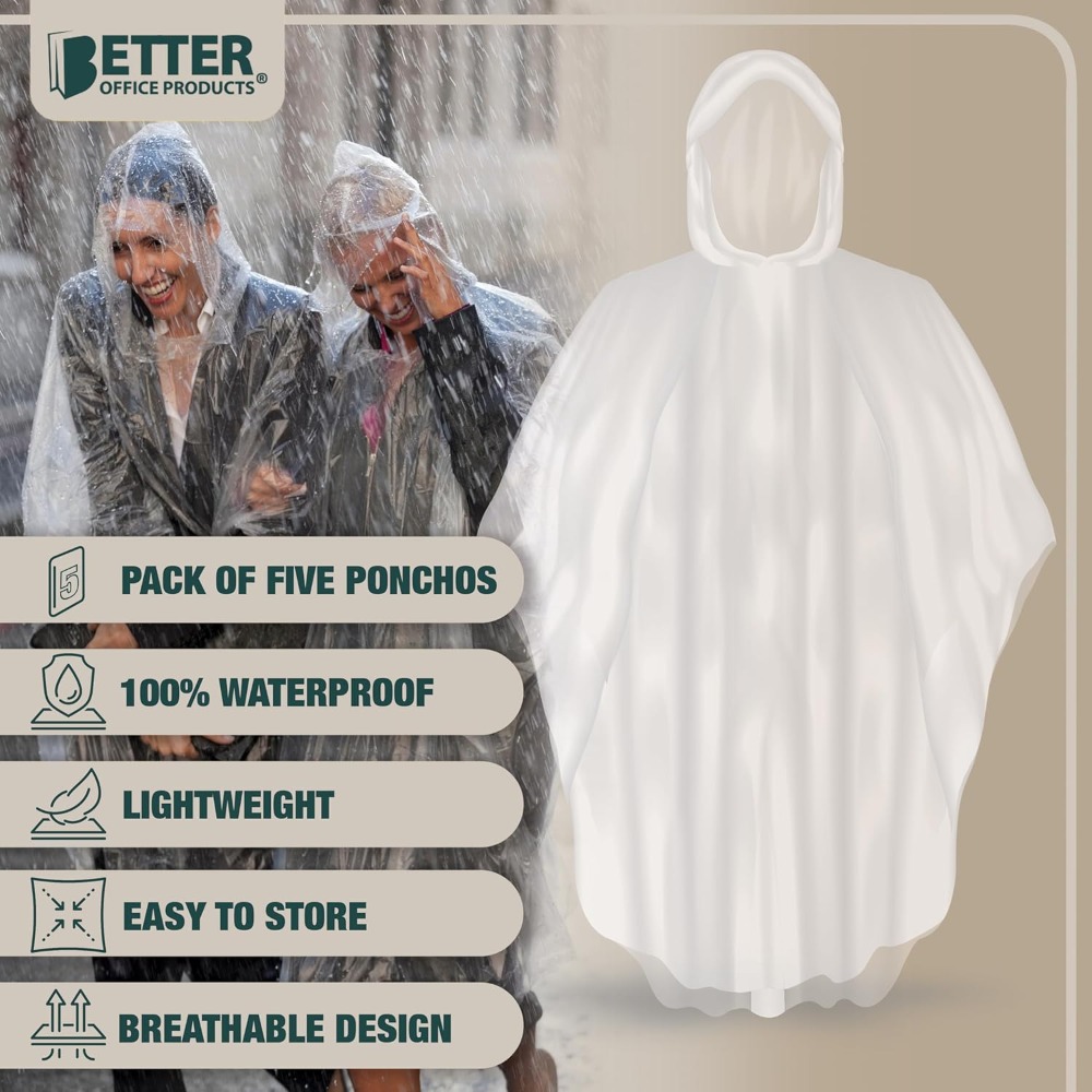 Better Office Products Disposa - Emergency Poncho Rain ulasan dan harga