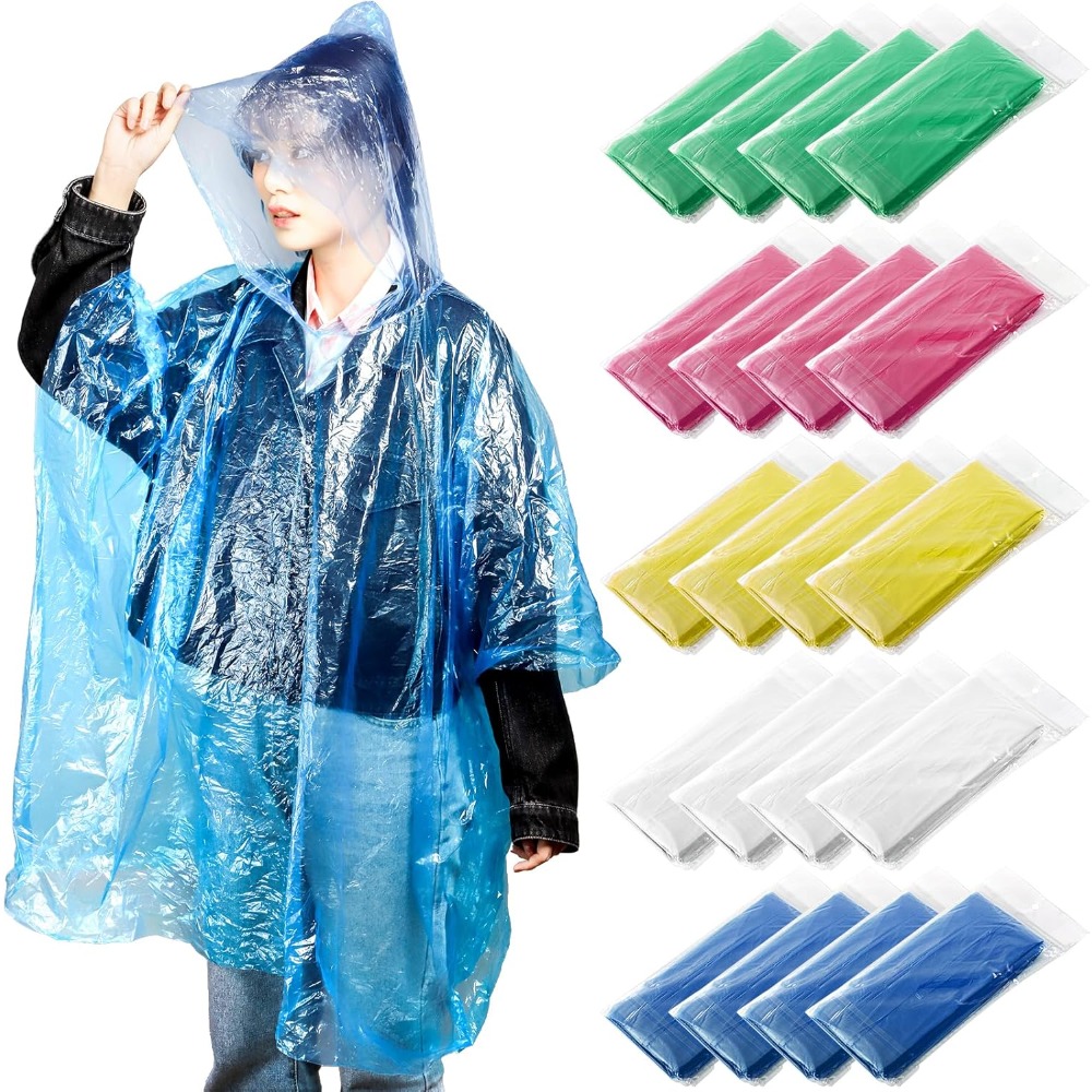 20 Pack Disposable Rain Poncho - Emergency Poncho Rain ulasan dan harga