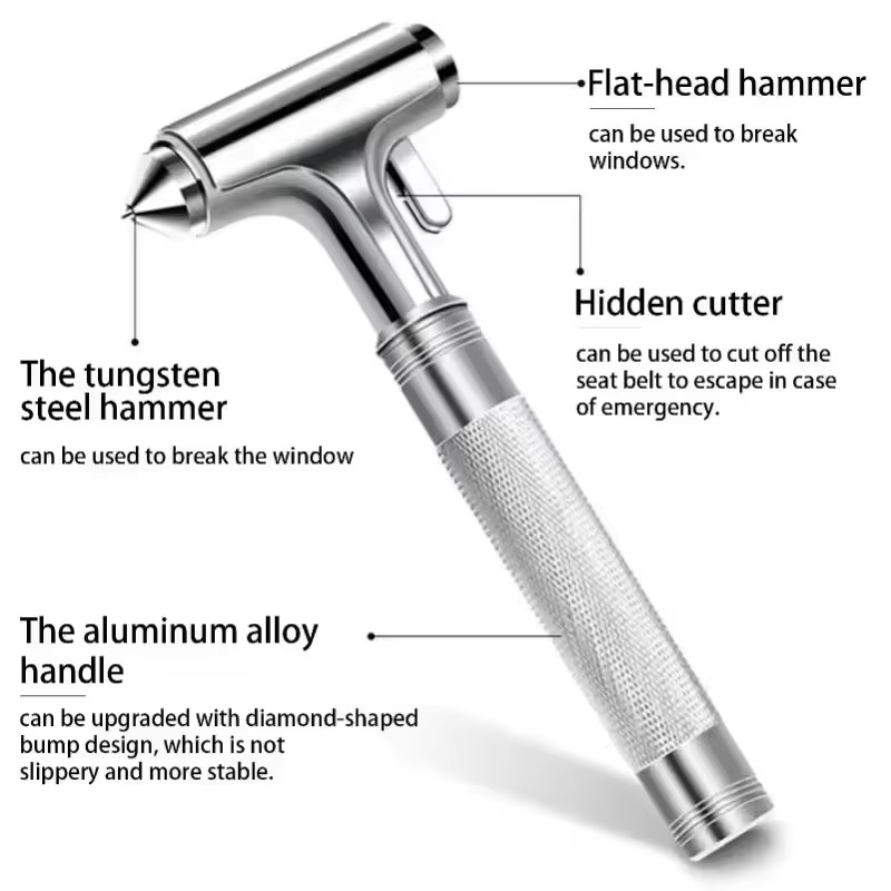 Car Safety Hammer Car Window B - Rescue Rope Throw ulasan dan harga