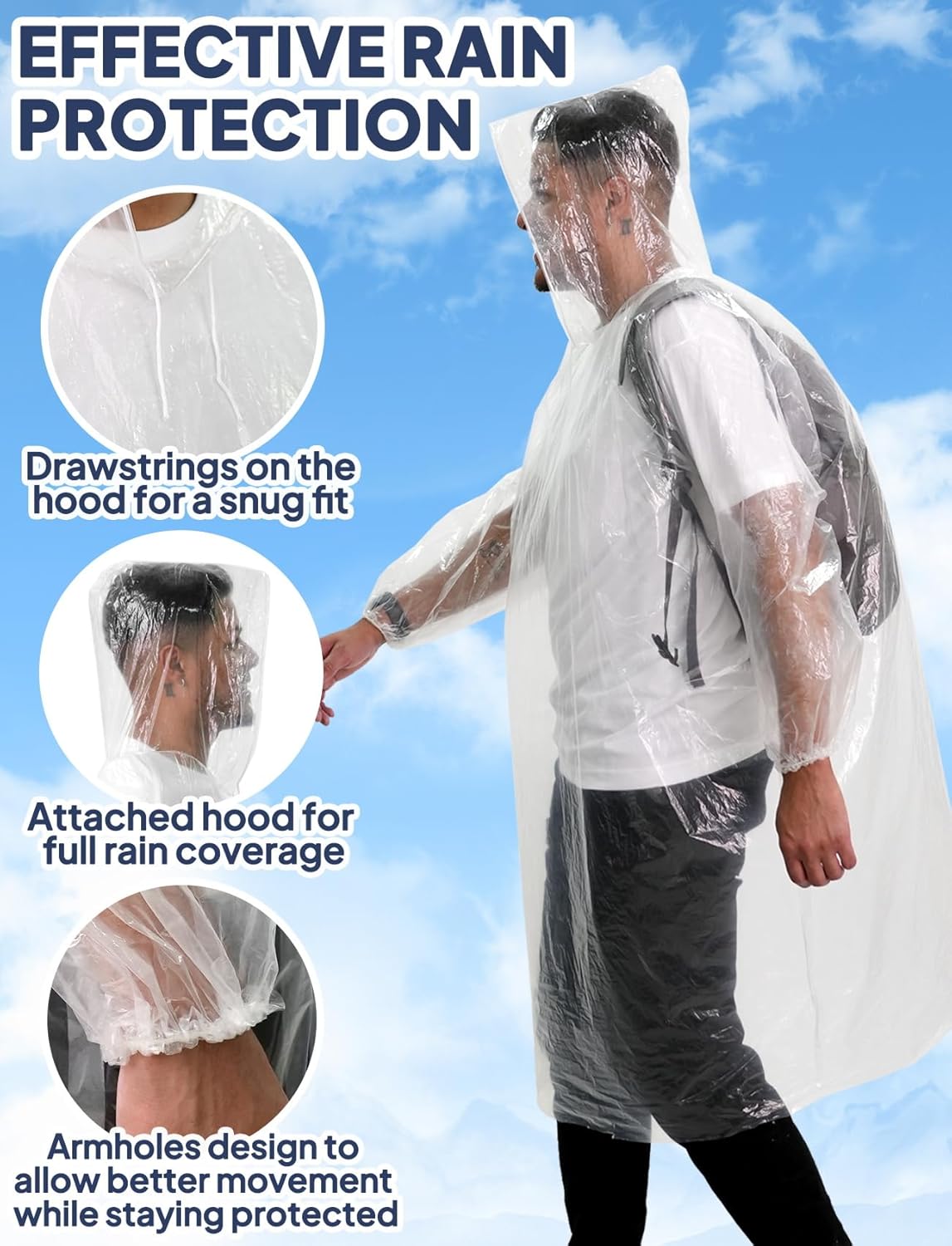 Disposable Rain Poncho for Adu - Emergency Poncho Rain ulasan dan harga