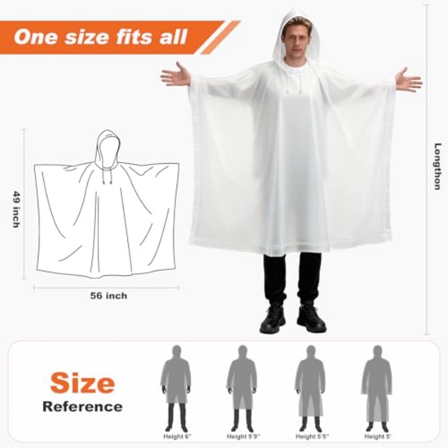 8 Pack Hooded Rain Ponchos for - Emergency Poncho Rain ulasan dan harga